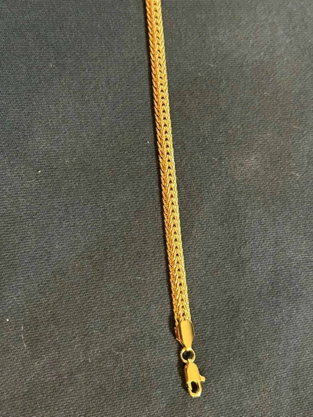 Men's 24K Gold Plated Foxtail Chain Necklace Woven Wheat Franco Link Heavy Duty